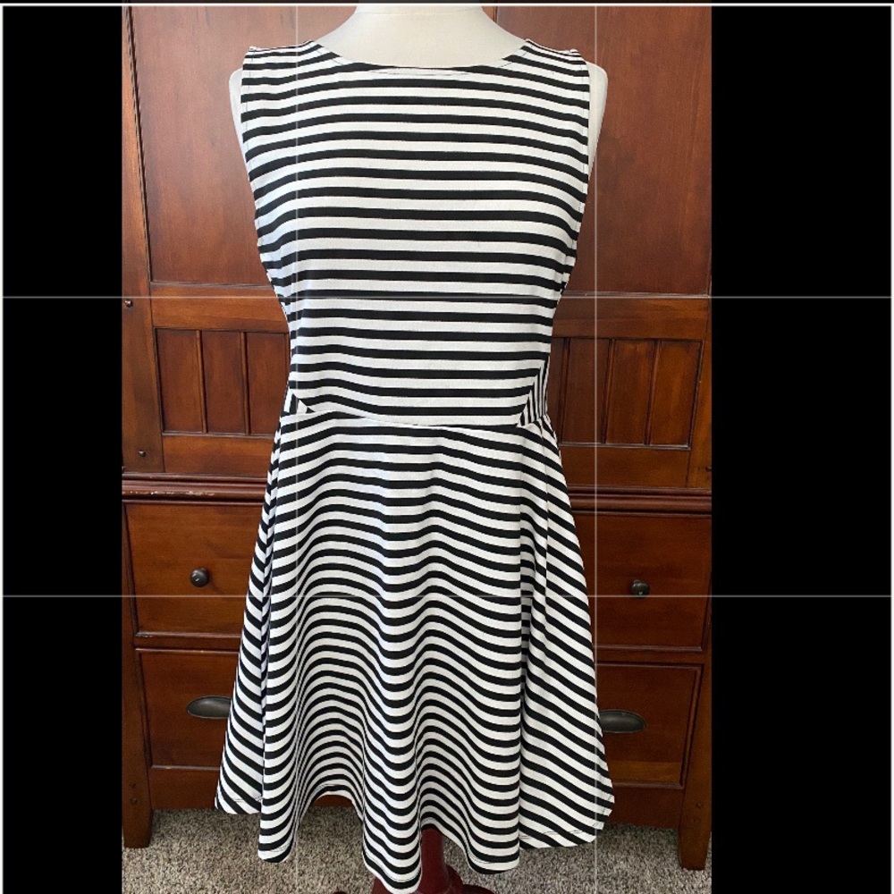 H&M black & white striped dress